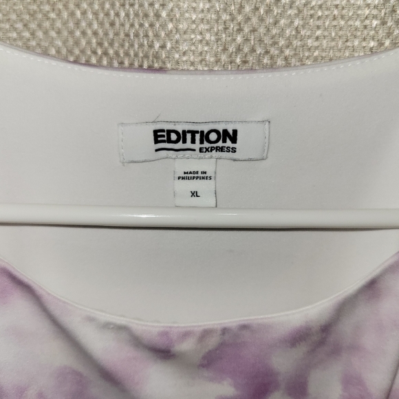EXPRESS | Contour Bodysuit Halter Purple Tie-Dye - Picture 2 of 4